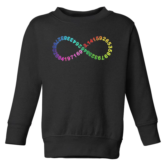 Funny Pi Day Math Digits of Pi Infinity Rainbow Toddler Sweatshirt