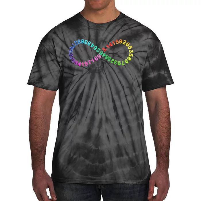 Funny Pi Day Math Digits of Pi Infinity Rainbow Tie-Dye T-Shirt