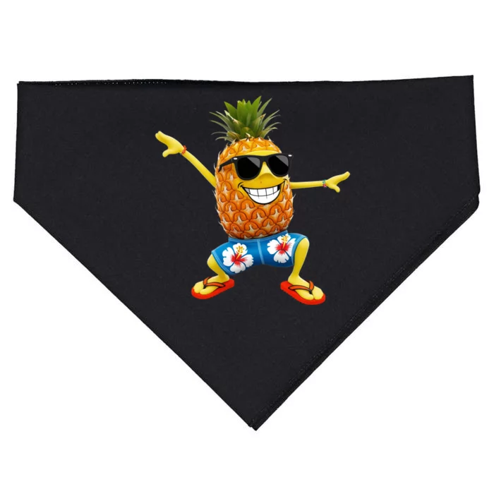 Funny Pineapple Dance Tropical And Playful Design USA-Made Doggie Bandana