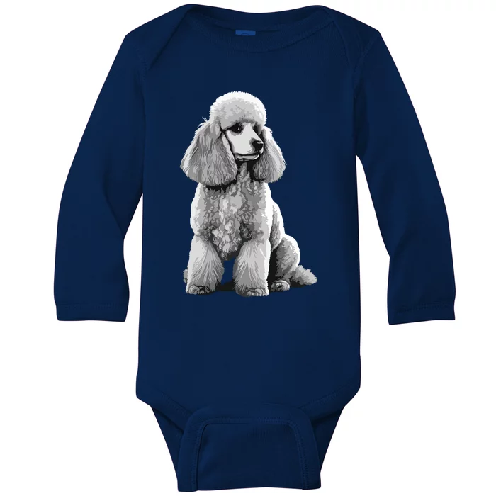 Funny Poodle Dog Miniature Poodle Toy Poodle 1995 Baby Long Sleeve Bodysuit