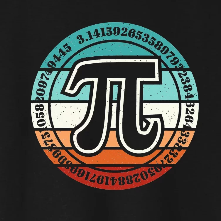 Funny Pi Day Retro Pi Symbol Math Teacher Nerd Geek 3.14 Women's Crop Top Tee