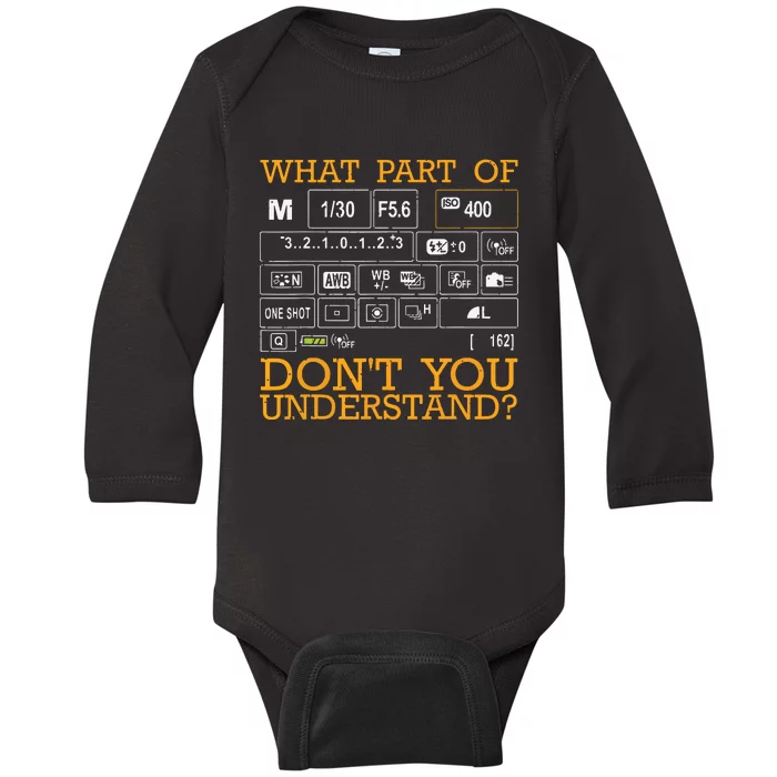 Funny Photography Design Men Women Photographer Instructors Baby Long Sleeve Bodysuit