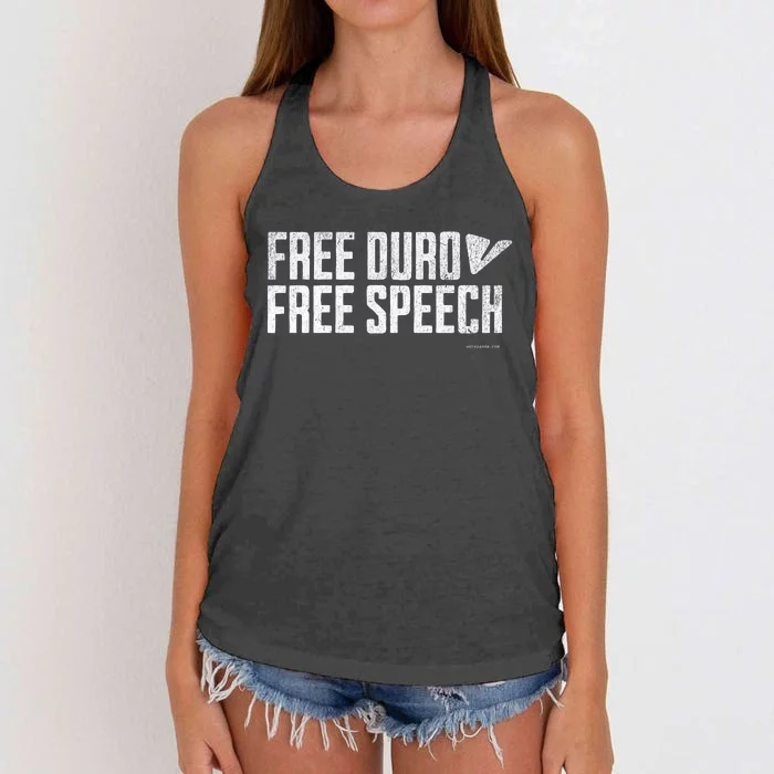 Free Pavel Durov Telegram Free Speech Women's Knotted Racerback Tank