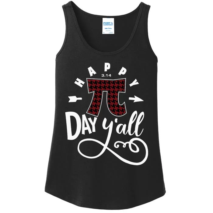 Funny Pi Day Happy Pi Day Yall Buffalo Red Plaid Ladies Essential Tank