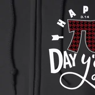 Funny Pi Day Happy Pi Day Yall Buffalo Red Plaid Full Zip Hoodie