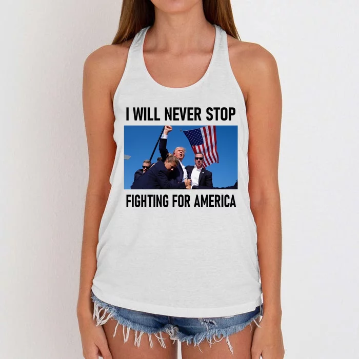 Former President Donald Trump Supporters Women's Knotted Racerback Tank