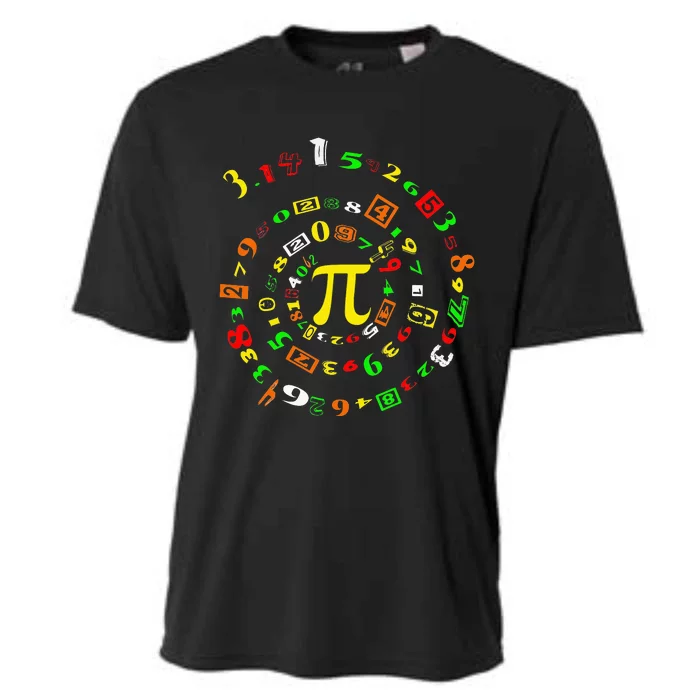 Funny Pi Day Spiral Pi Math For Pi Day 3 14 Cooling Performance Crew T-Shirt