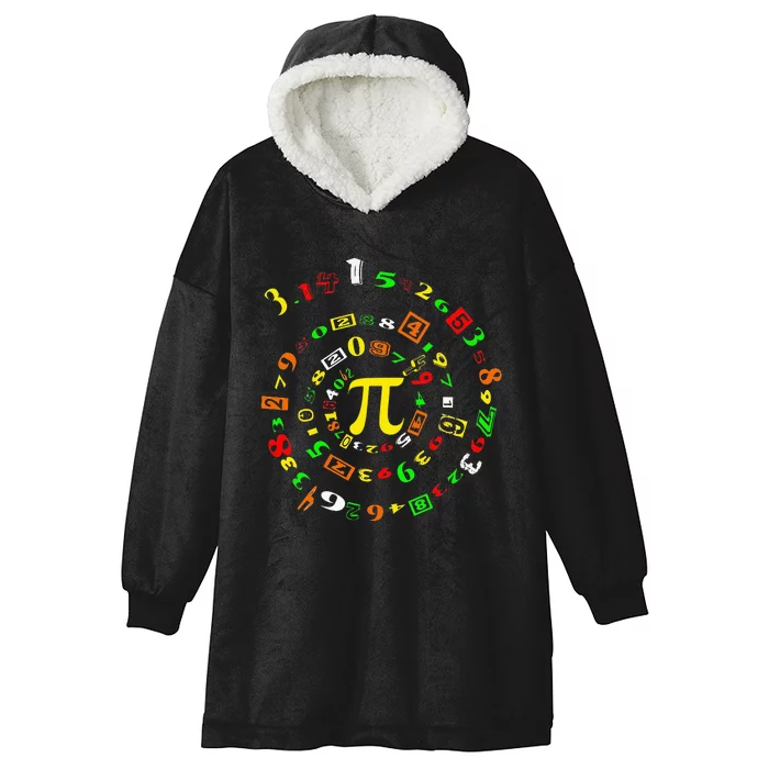 Funny Pi Day Spiral Pi Math For Pi Day 3 14 Hooded Wearable Blanket