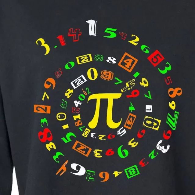 Funny Pi Day Spiral Pi Math For Pi Day 3 14 Cropped Pullover Crew