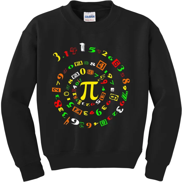 Funny Pi Day Spiral Pi Math For Pi Day 3 14 Kids Sweatshirt