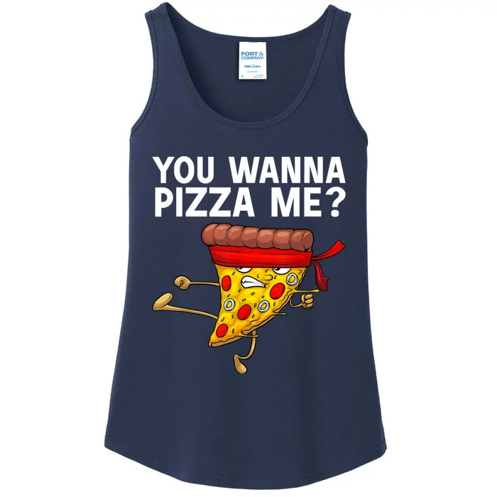 Funny Pizza Design For Italian Food Pizza Lover Ladies Essential Tank