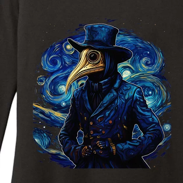 Funny Plague Doctor Starry Night Van Gogh leeches medical Womens CVC Long Sleeve Shirt