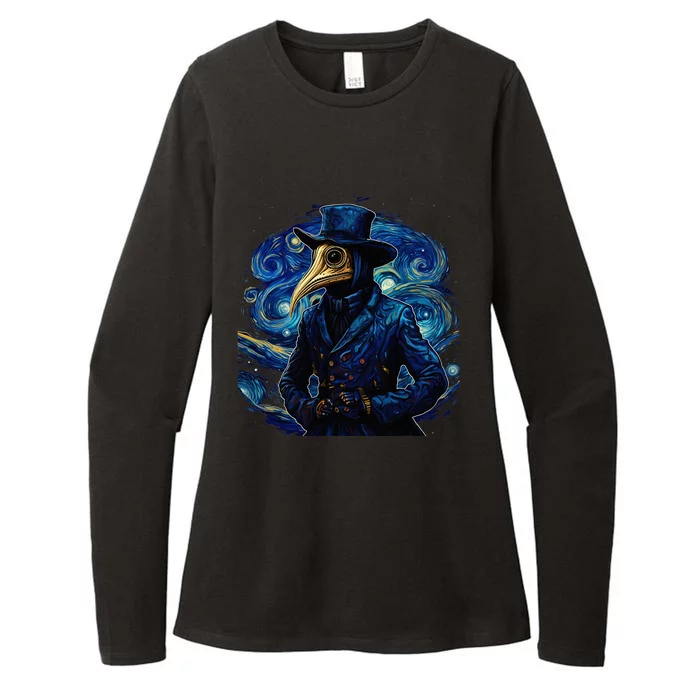 Funny Plague Doctor Starry Night Van Gogh leeches medical Womens CVC Long Sleeve Shirt