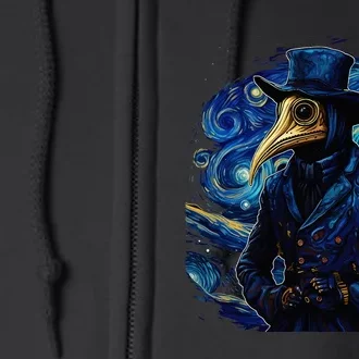 Funny Plague Doctor Starry Night Van Gogh leeches medical Full Zip Hoodie