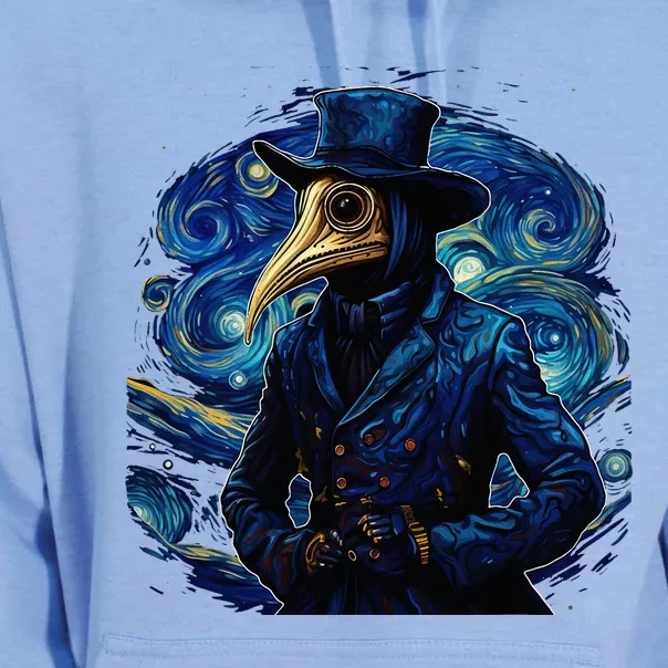 Funny Plague Doctor Starry Night Van Gogh leeches medical Unisex Surf Hoodie