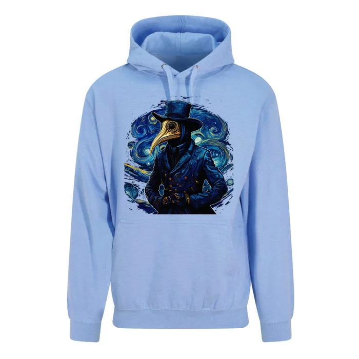 Funny Plague Doctor Starry Night Van Gogh leeches medical Unisex Surf Hoodie