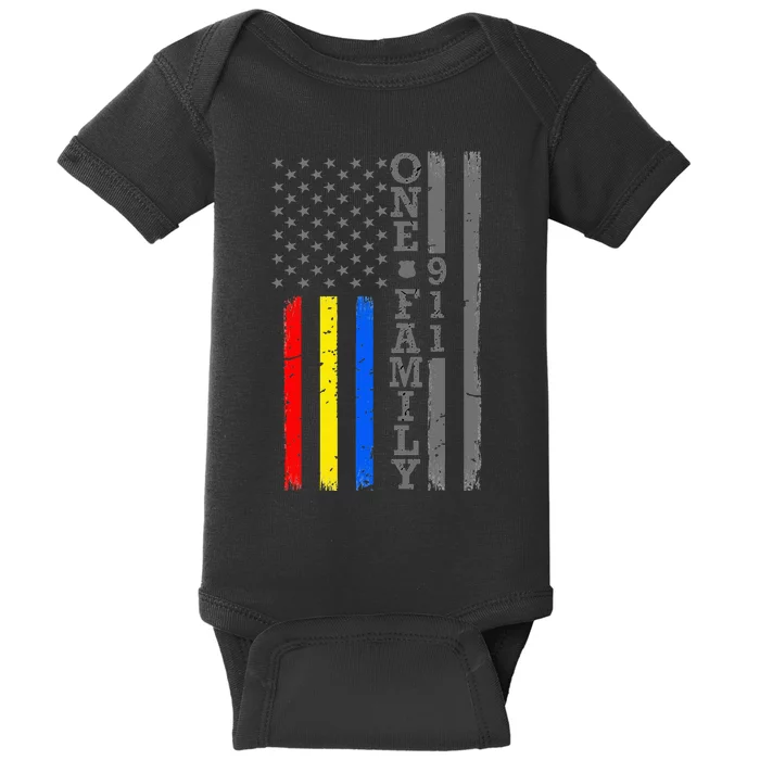 Fire Police Dispatcher 911 Emergency Services Baby Bodysuit