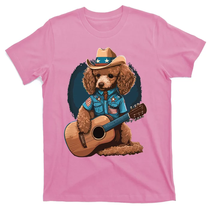 Funny Poodle Dog Miniature Poodle Toy Poodle Country Music T-Shirt