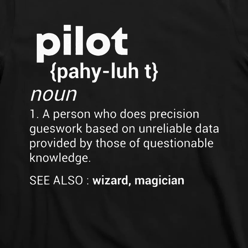 Funny Pilot Definition design Airplane Jet Aviation Graphic T-Shirt