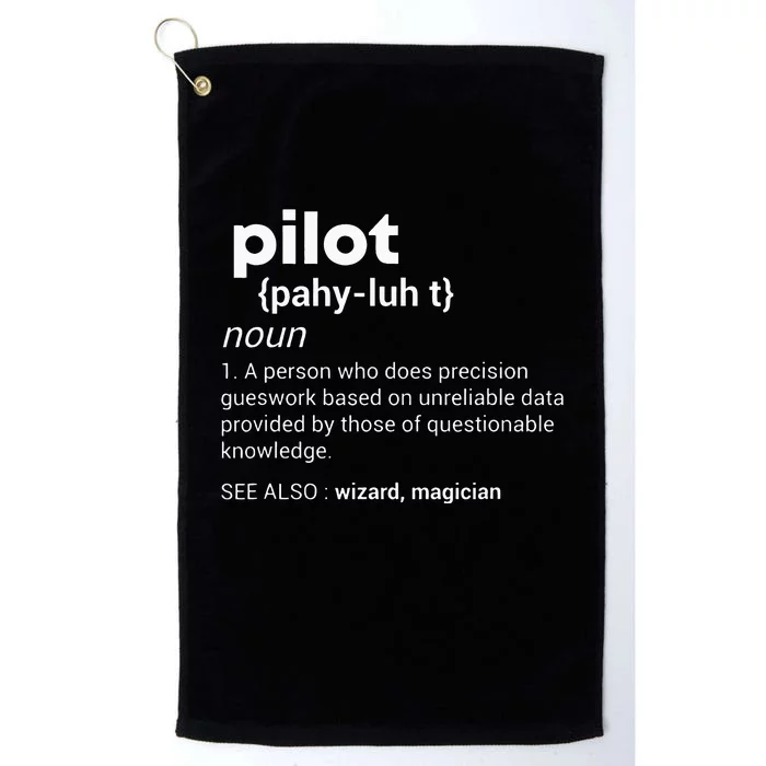 Funny Pilot Definition design Airplane Jet Aviation Graphic Platinum Collection Golf Towel