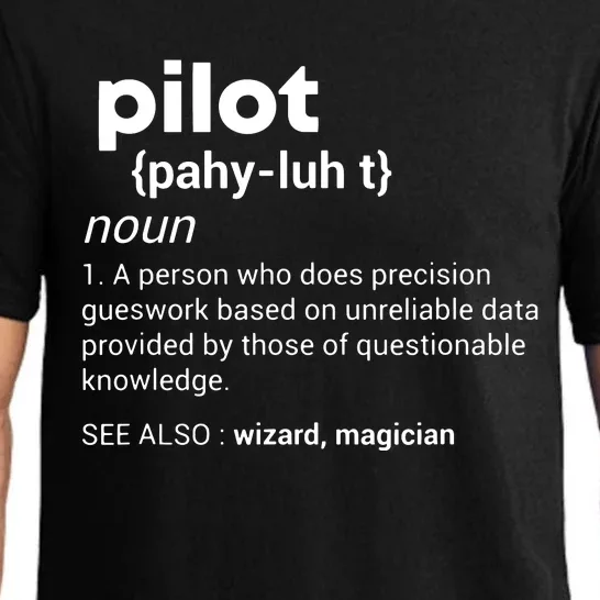 Funny Pilot Definition Design Airplane Jet Aviation Graphic Pajama Set