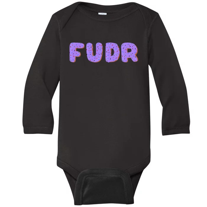 Fudr Purple Donuts Multi Color Baby Long Sleeve Bodysuit