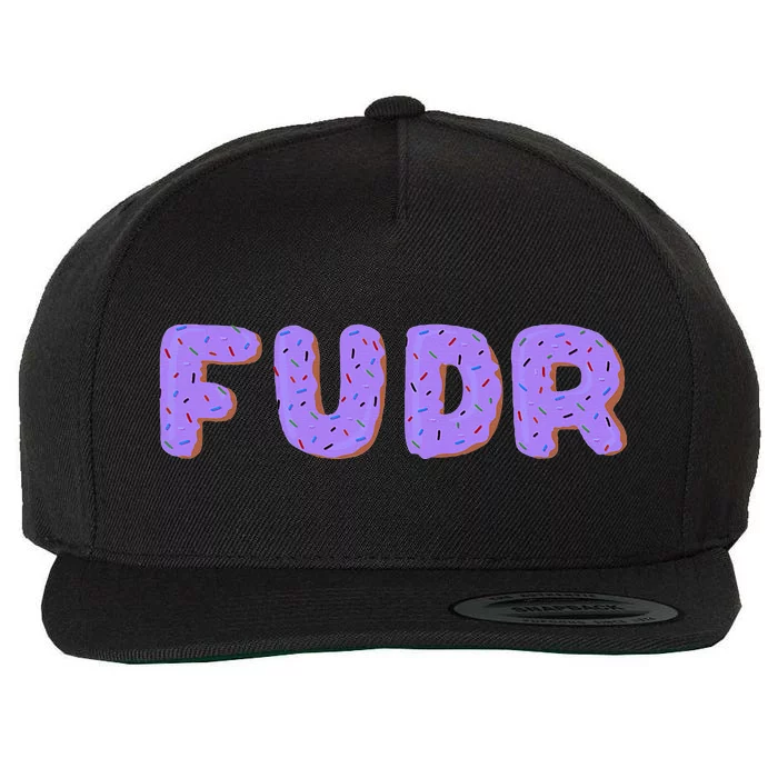 Fudr Purple Donuts Multi Color Wool Snapback Cap