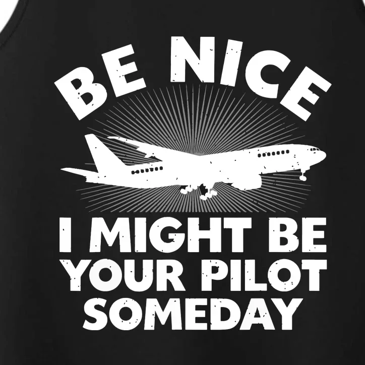 Funny Pilot Design For Men Women Aviation Airplane Pilot Performance Tank