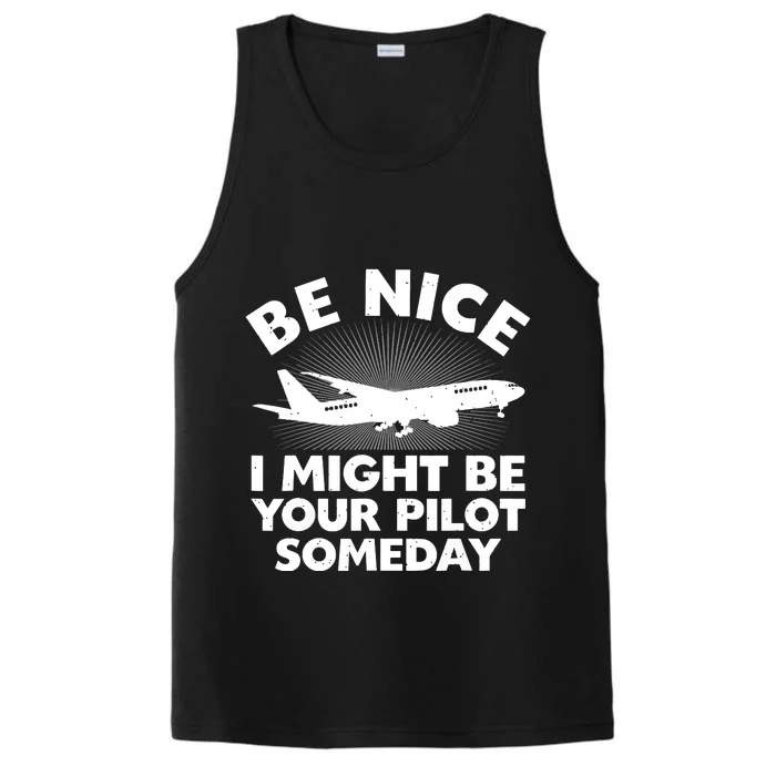 Funny Pilot Design For Men Women Aviation Airplane Pilot Performance Tank