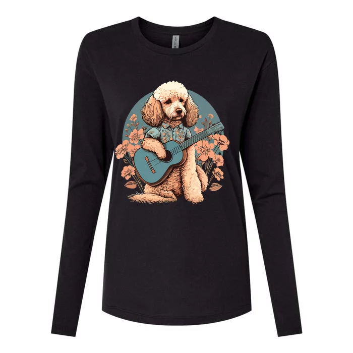 Funny Poodle Dog Miniature Poodle Toy Poodle Country Music Womens Cotton Relaxed Long Sleeve T-Shirt