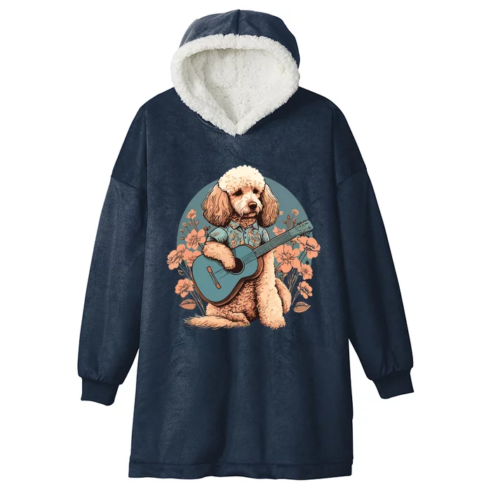 Funny Poodle Dog Miniature Poodle Toy Poodle Country Music Hooded Wearable Blanket