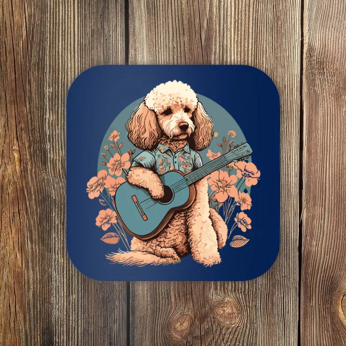 Funny Poodle Dog Miniature Poodle Toy Poodle Country Music Coaster