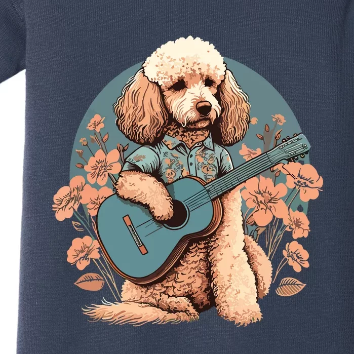 Funny Poodle Dog Miniature Poodle Toy Poodle Country Music Baby Bodysuit