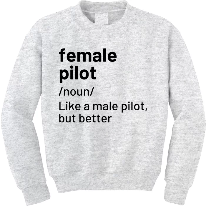 Female Pilot Definition Kids Sweatshirt