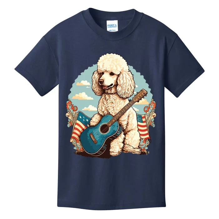 Funny Poodle Dog Miniature Poodle Toy Poodle Country Music Kids T-Shirt