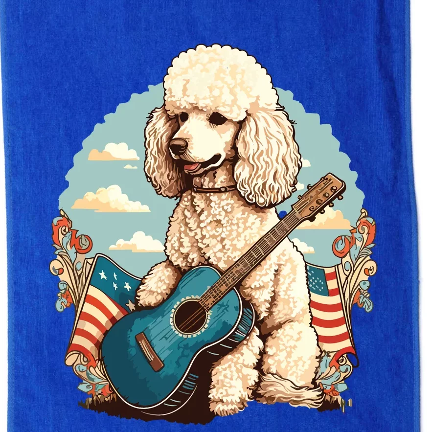 Funny Poodle Dog Miniature Poodle Toy Poodle Country Music Platinum Collection Golf Towel