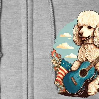 Funny Poodle Dog Miniature Poodle Toy Poodle Country Music Full Zip Hoodie