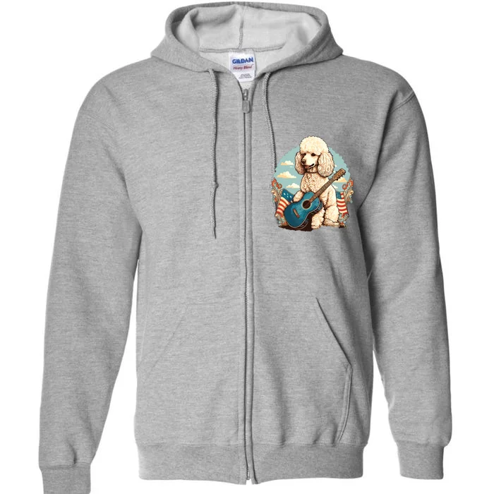 Funny Poodle Dog Miniature Poodle Toy Poodle Country Music Full Zip Hoodie