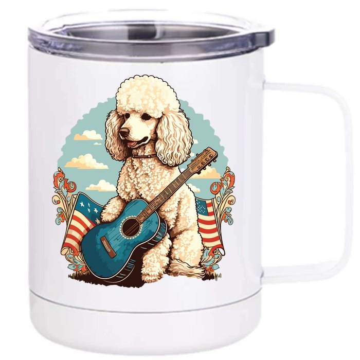 Funny Poodle Dog Miniature Poodle Toy Poodle Country Music Front & Back 12oz Stainless Steel Tumbler Cup