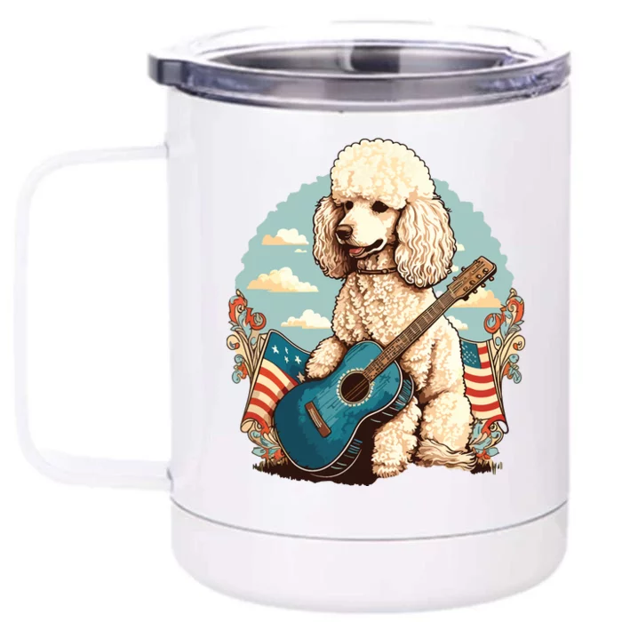 Funny Poodle Dog Miniature Poodle Toy Poodle Country Music Front & Back 12oz Stainless Steel Tumbler Cup