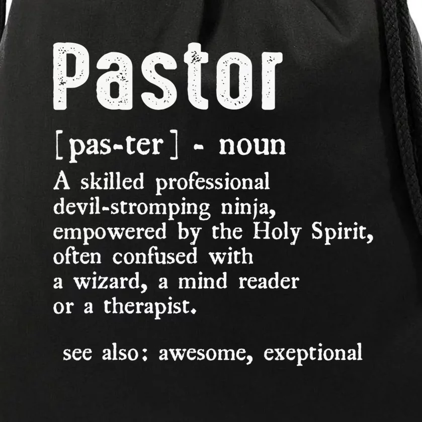 Funny Pastor Definition Gift Christian Preachers Drawstring Bag