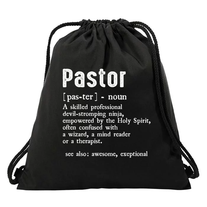 Funny Pastor Definition Gift Christian Preachers Drawstring Bag