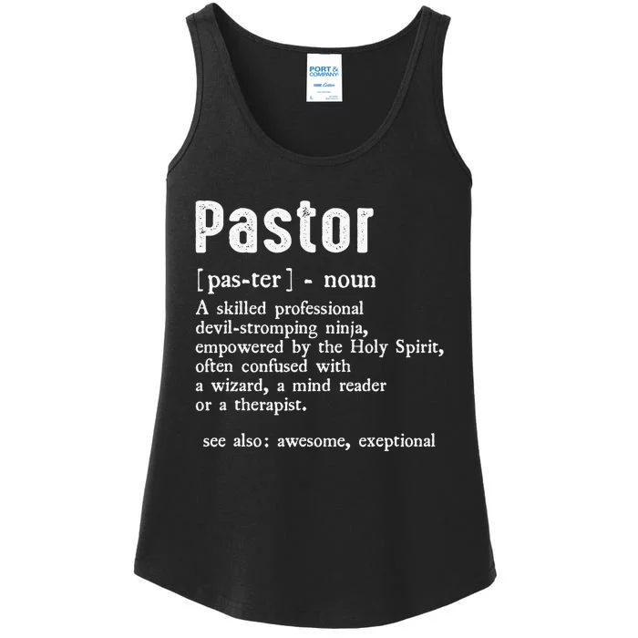 Funny Pastor Definition Gift Christian Preachers Ladies Essential Tank