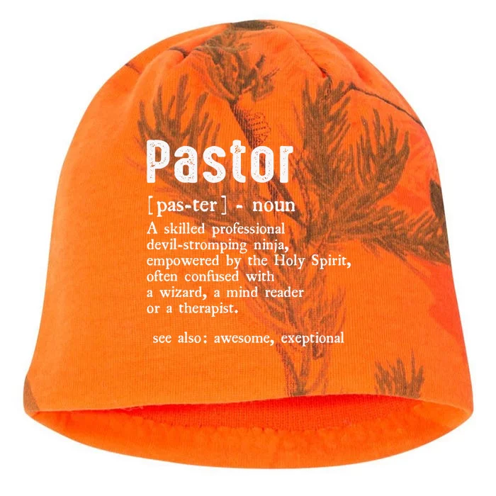 Funny Pastor Definition Gift Christian Preachers Kati - Camo Knit Beanie