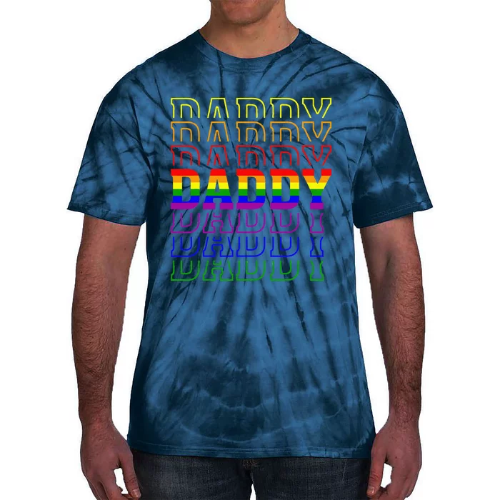 Funny Pride Daddy Proud Gay Lesbian LGBT Gift Fathers Day Tie-Dye T-Shirt