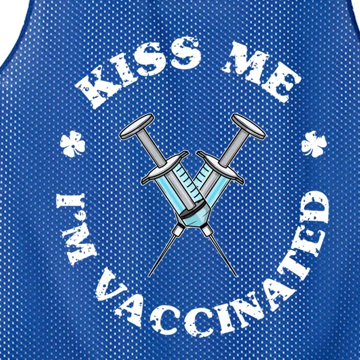 Fun Paddys Day Me I Am Vaccinated Great Gift Mesh Reversible Basketball Jersey Tank