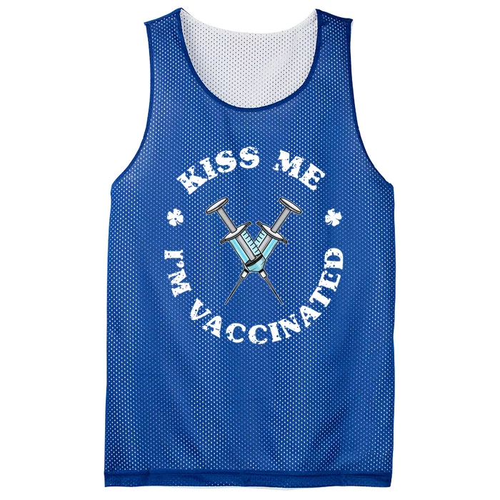 Fun Paddys Day Me I Am Vaccinated Great Gift Mesh Reversible Basketball Jersey Tank