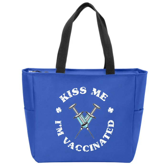 Fun Paddys Day Me I Am Vaccinated Great Gift Zip Tote Bag