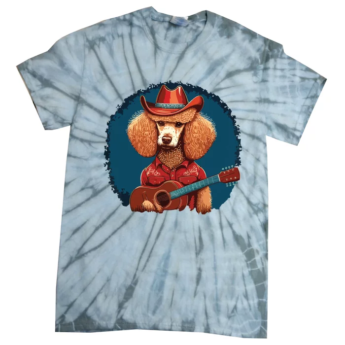 Funny Poodle Dog Miniature Poodle Toy Poodle Country Music Tie-Dye T-Shirt