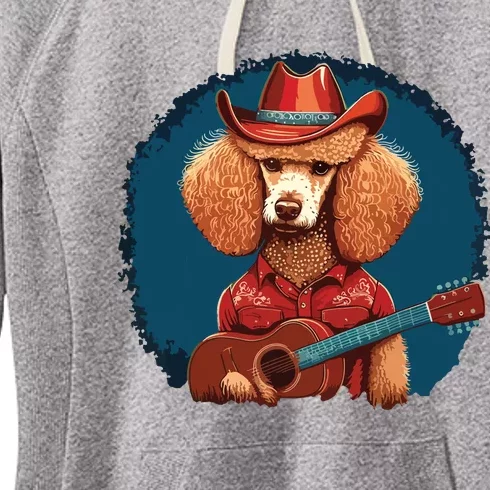 Funny Poodle Dog Miniature Poodle Toy Poodle Country Music Women's Fleece Hoodie